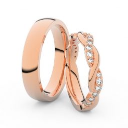 Snubní prsteny z růžového zlata s brilianty, pár Danfil DF 3953