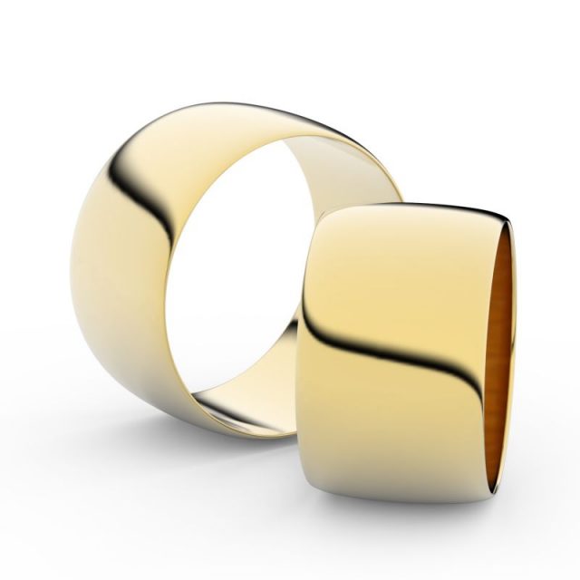 Snubní prsteny ze žlutého zlata, 11 mm, půlkulatý, pár – Danfil DF 9C110