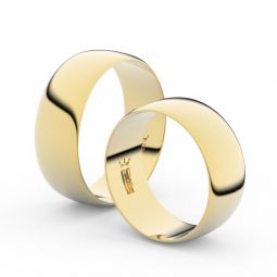 Snubní prsteny ze žlutého zlata, 7.5 mm, pár, Danfil DF 9B80