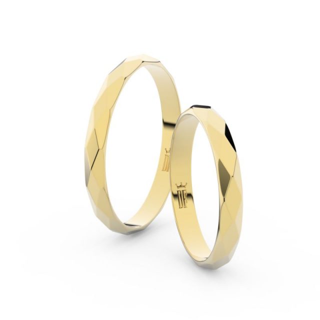 Snubní prsteny ze žlutého zlata – pár, Danfil DF 8B30