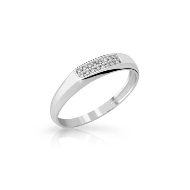 Zásnubní prsten z bílého zlata s diamanty, Danfil DF 2838B