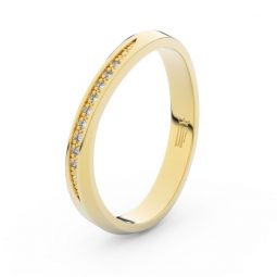 Dámský snubní prsten ze žlutého zlata s diamanty Danfil DF 3017