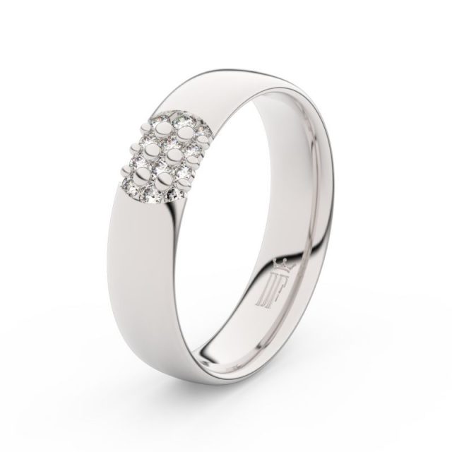 Dámský snubní prsten z bílého zlata s diamanty Danfil DF 3021