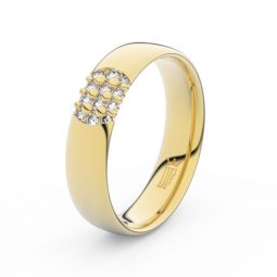 Dámský snubní prsten ze žlutého zlata s diamanty Danfil DF 3021