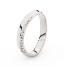 Dámský snubní prsten z bílého zlata s diamanty Danfil DF 3023