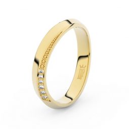 Dámský snubní prsten ze žlutého zlata s diamanty Danfil DF 3023