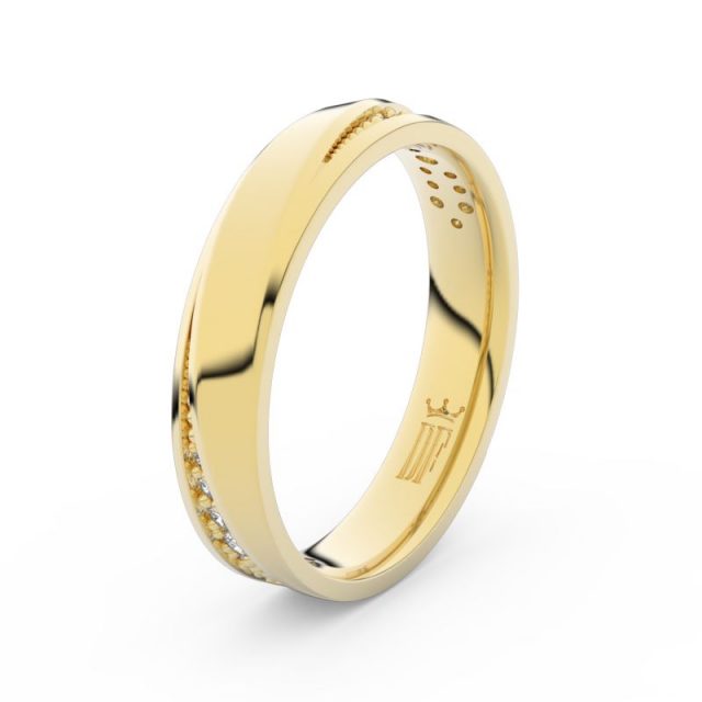 Dámský snubní prsten ze žlutého zlata s diamanty Danfil DF 3025