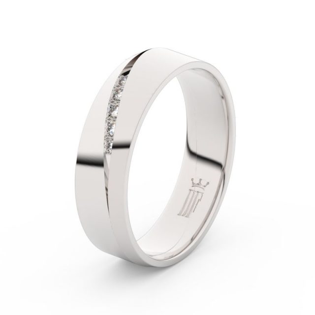 Dámský snubní prsten z bílého zlata s diamanty Danfil DF 3034