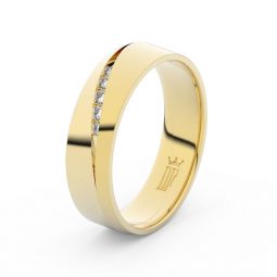 Zlatý dámský prsten DF 3034 ze žlutého zlata, s brilianty