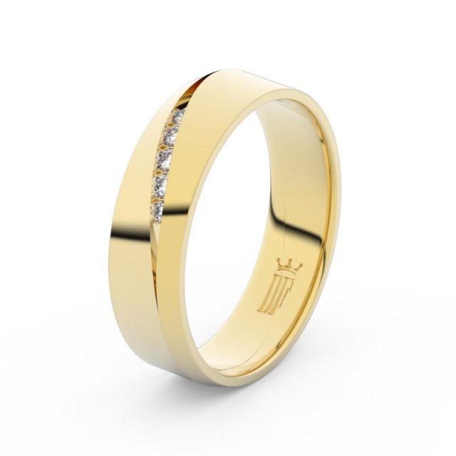 Dámský snubní prsten ze žlutého zlata s diamanty Danfil DF 3034