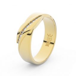 Dámský snubní prsten ze žlutého zlata s diamanty Danfil DF 3039