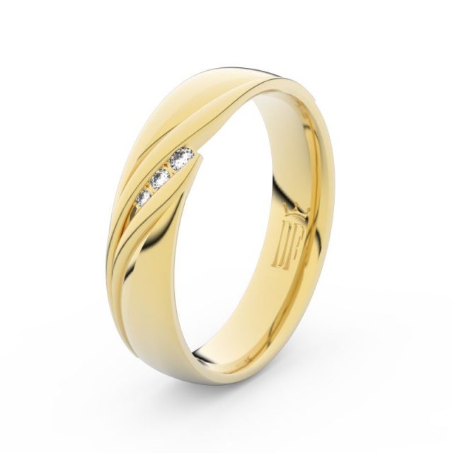 Dámský snubní prsten ze žlutého zlata s diamanty Danfil DF 3044