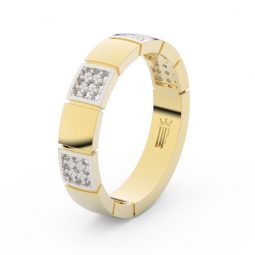 Dámský snubní prsten ze žlutého zlata s briliantem, Danfil DF 3057