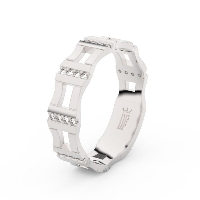 Dámský snubní prsten z bílého zlata s brilianty, Danfil DF 3084