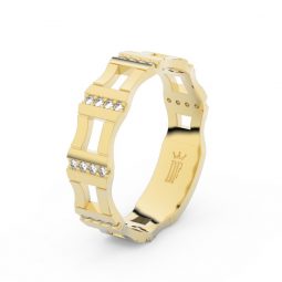 Dámský snubní prsten ze žlutého zlata s brilianty, Danfil DF 3084
