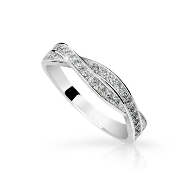 Zásnubní prsten z bílého zlata s diamanty, Danfil DF 3187B