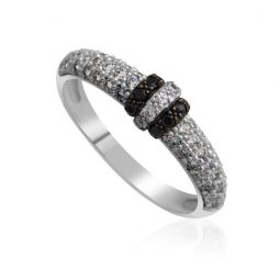 Zásnubní prsten z bílého zlata s diamanty, Danfil DF 3190-1B