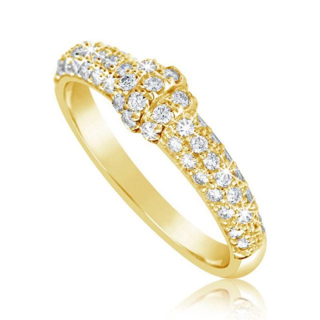 Zásnubní prsten ze žlutého zlata s diamanty, Danfil DF 3190Z
