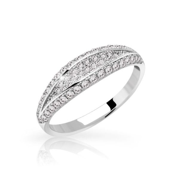 Zásnubní prsten z bílého zlata s diamanty, Danfil DF 3191B