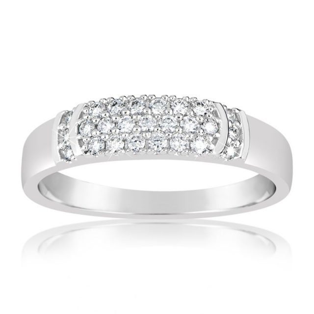 Zásnubní prsten z bílého zlata s diamanty, Danfil DF 3192B