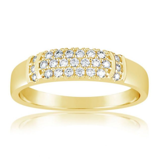 Zásnubní prsten ze žlutého zlata s diamanty, Danfil DF 3192Z