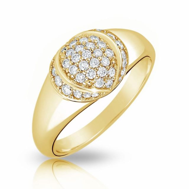 Zásnubní prsten ze žlutého zlata s diamanty, Danfil DF 3193Z