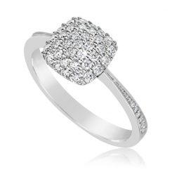 Zásnubní prsten z bílého zlata s diamanty, Danfil DF 3198B