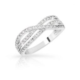 Zásnubní prsten z bílého zlata s diamanty, Danfil DF 3199B