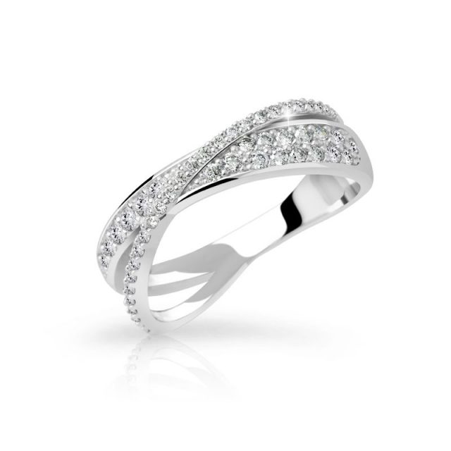 Zásnubní prsten z bílého zlata s diamanty, Danfil DF 3348B