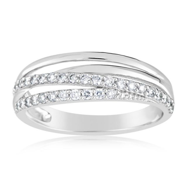 Zásnubní prsten z bílého zlata s diamanty, Danfil DF 3352B