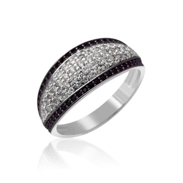 Zásnubní prsten z bílého zlata s diamanty, Danfil DF 3353-1B