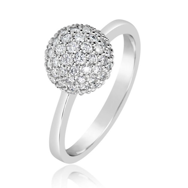 Zásnubní prsten z bílého zlata s diamanty, Danfil DF 3355B