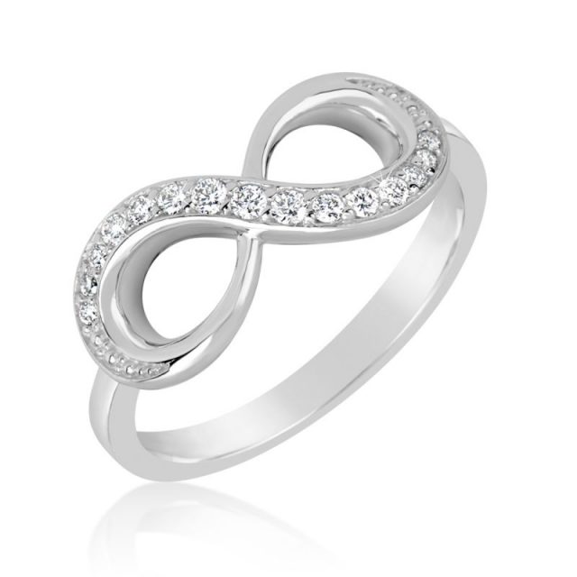 Zásnubní prsten z bílého zlata s diamanty, Danfil DF 3440B