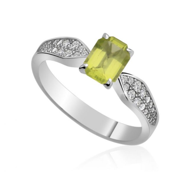 Zásnubní prsten z bílého zlata s diamanty, Danfil DF 3456B