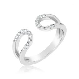 Zásnubní prsten z bílého zlata s diamanty, Danfil DF 3600B