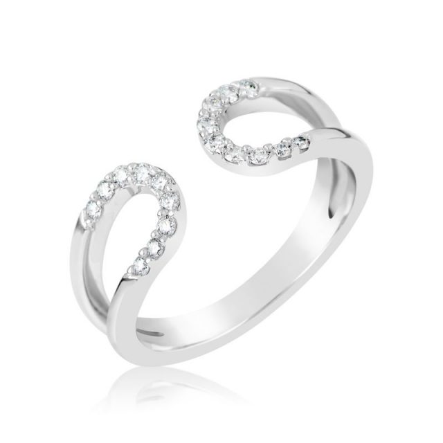 Zásnubní prsten z bílého zlata s diamanty, Danfil DF 3600B