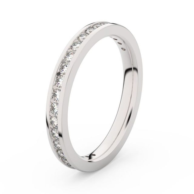 Dámský snubní prsten z bílého zlata s diamanty, Danfil DF 3893