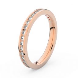 Dámský snubní prsten z růžového zlata s diamanty, Danfil DF 3893