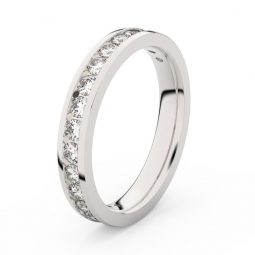 Dámský snubní prsten z bílého zlata s diamanty, Danfil DF 3894