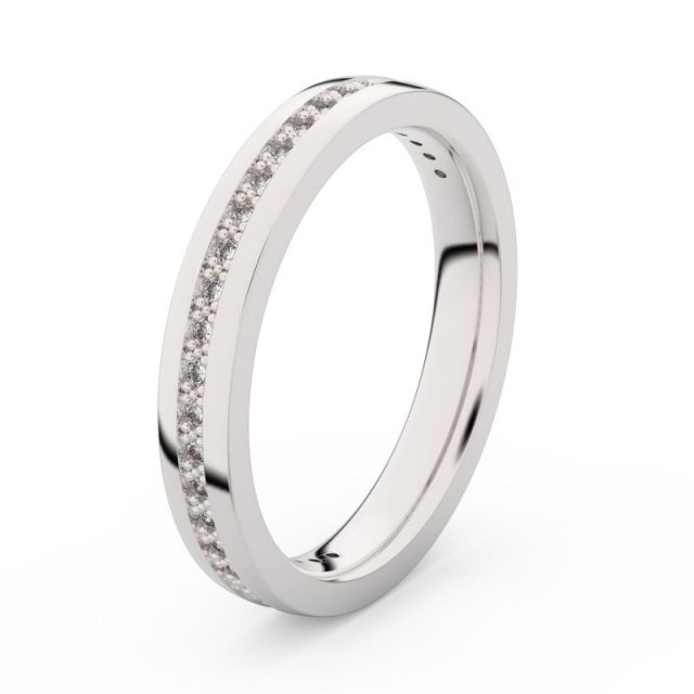 Dámský snubní prsten z bílého zlata s diamanty, Danfil DF 3896