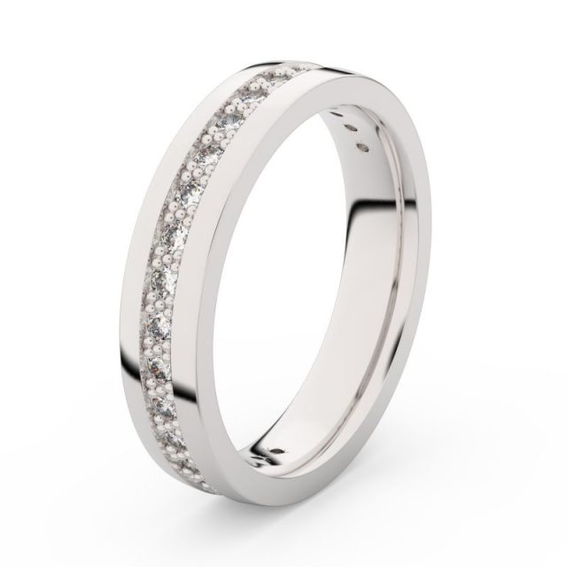 Dámský snubní prsten z bílého zlata s diamanty, Danfil DF 3898