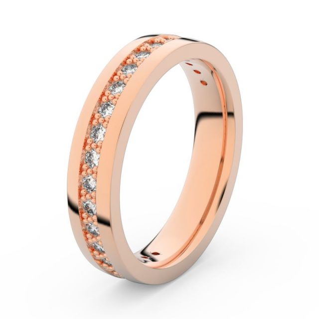 Dámský snubní prsten z růžového zlata s diamanty, Danfil DF 3898