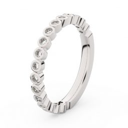 Dámský snubní prsten z bílého zlata s diamanty, Danfil DF 3899