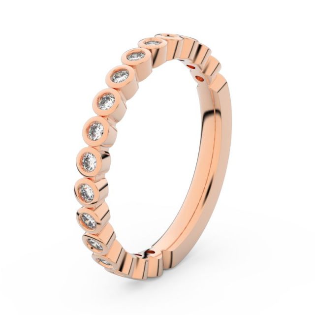 Dámský snubní prsten z růžového zlata s diamanty, Danfil DF 3899
