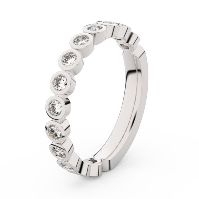 Dámský snubní prsten z bílého zlata s diamanty, Danfil DF 3900