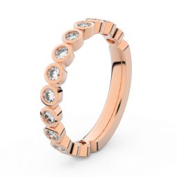 Dámský snubní prsten z růžového zlata s diamanty, Danfil DF 3900