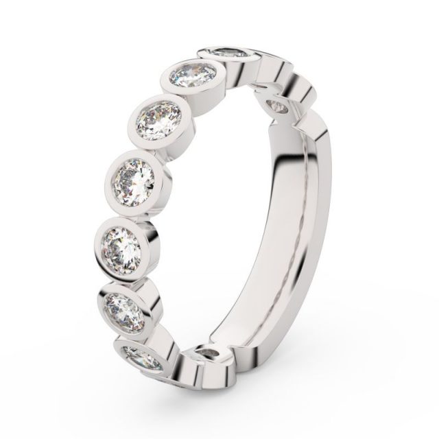 Dámský snubní prsten z bílého zlata s diamanty, Danfil DF 3901