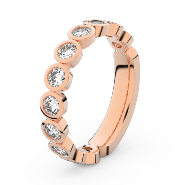 Dámský snubní prsten z růžového zlata s diamanty, Danfil DF 3901