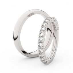Dámský snubní prsten z bílého zlata s diamanty, Danfil DF 3903