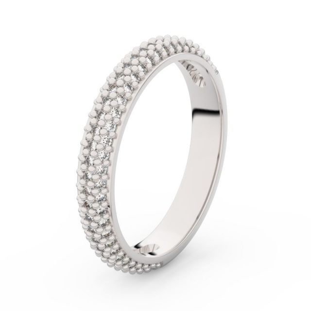 Dámský snubní prsten z bílého zlata s diamanty, Danfil DF 3911